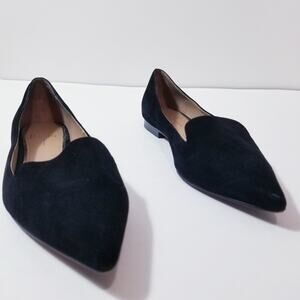 Linea Paolo Black Suede Flats Pointed Toe